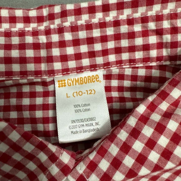Gymboree never worn plaid white red button down. Youth 10-12. - Picture 2 of 3